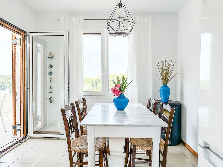 Dining table in the living area