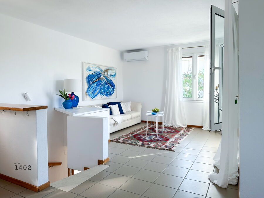 Open living area with seating